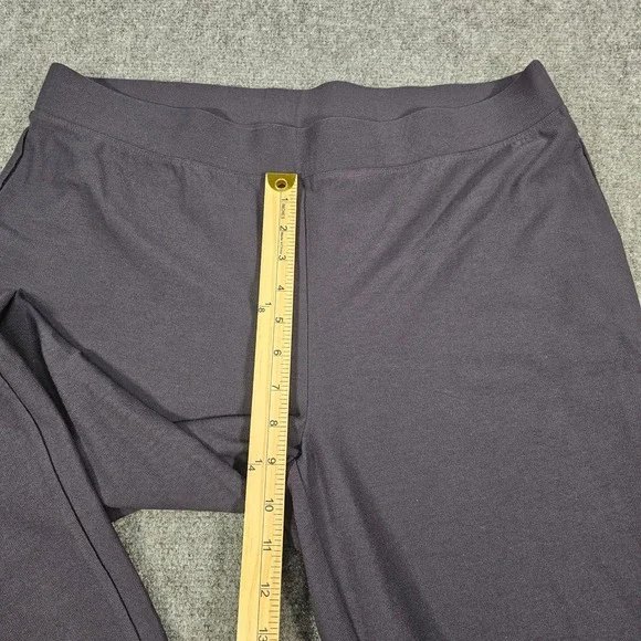 Eileen Fisher Purple Wide Leg Pants Women's L Elastic Waist Pull On Flowy Knit